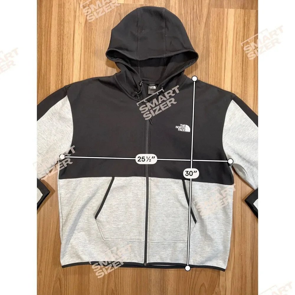 The North Face Tech Full Zip Hoodie Mens XXL Black/Gray